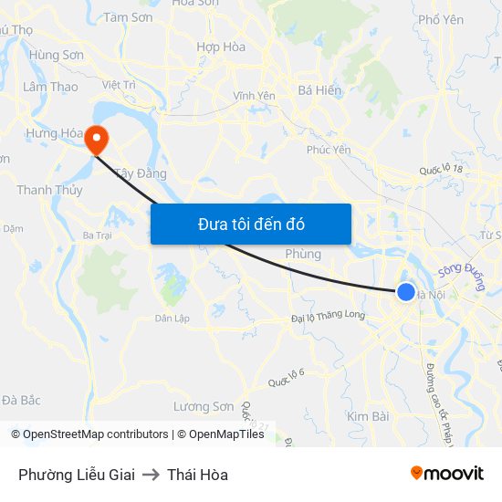 Phường Liễu Giai to Thái Hòa map