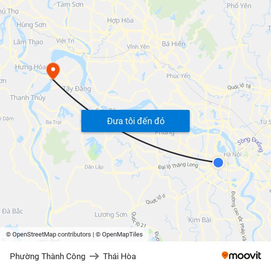 Phường Thành Công to Thái Hòa map