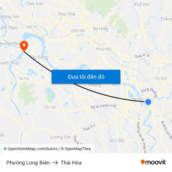 Phường Long Biên to Thái Hòa map
