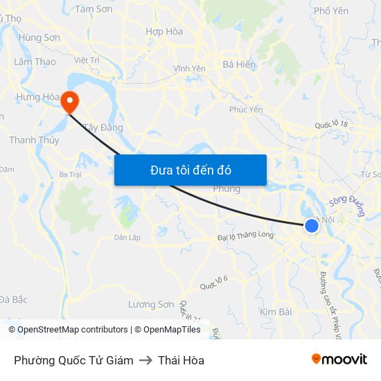 Phường Quốc Tử Giám to Thái Hòa map