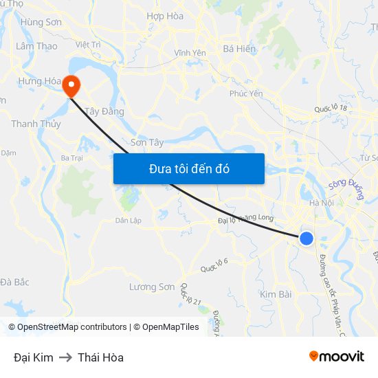 Đại Kim to Thái Hòa map