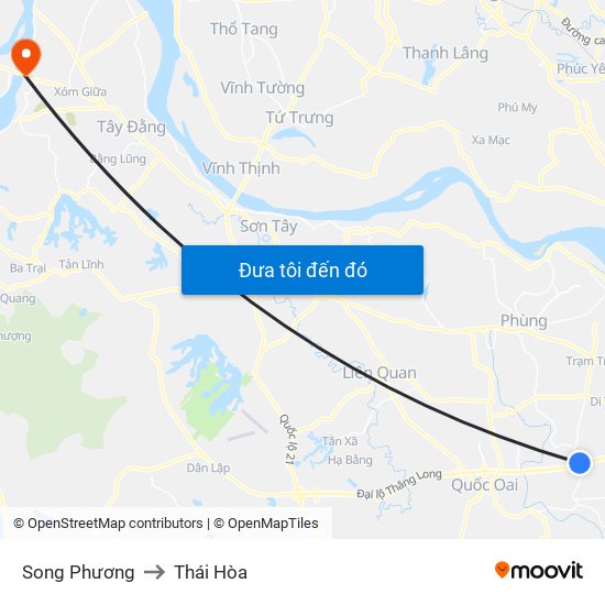 Song Phương to Thái Hòa map