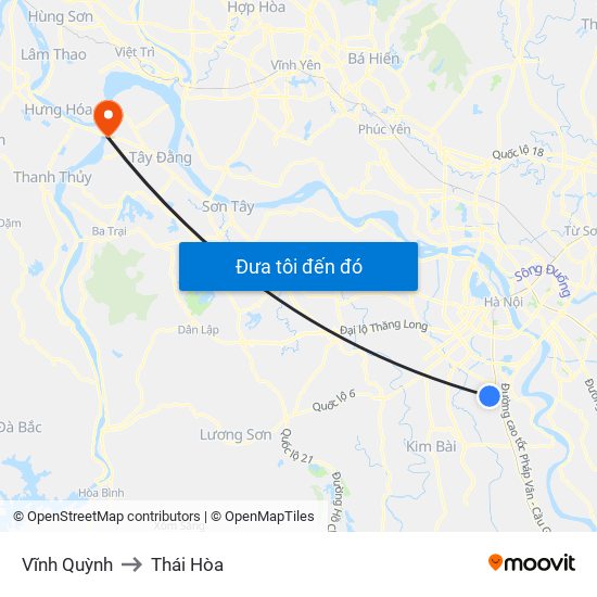Vĩnh Quỳnh to Thái Hòa map