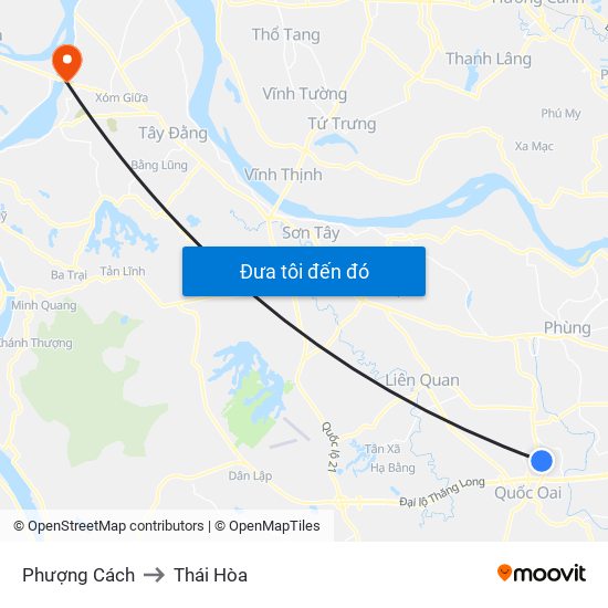 Phượng Cách to Thái Hòa map