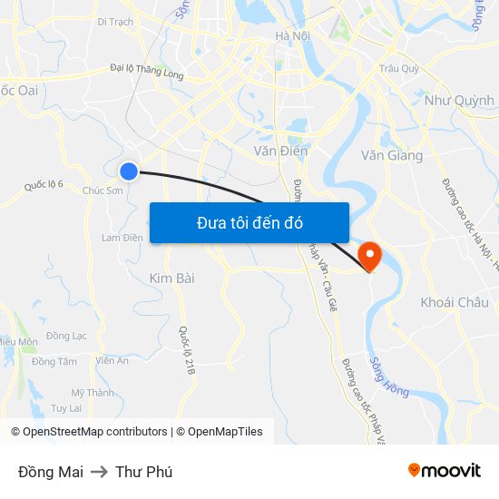 Đồng Mai to Thư Phú map