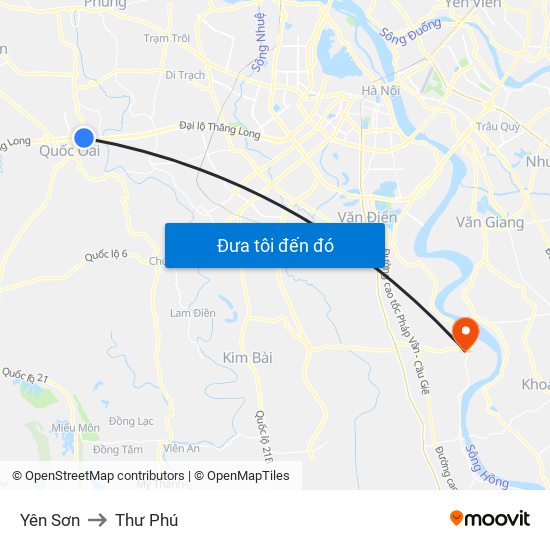 Yên Sơn to Thư Phú map