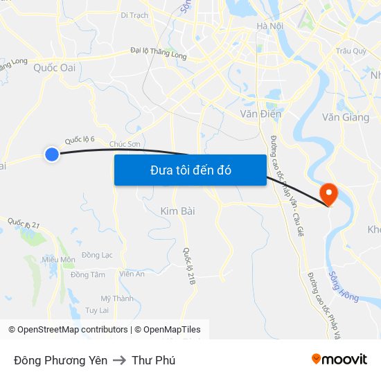 Đông Phương Yên to Thư Phú map