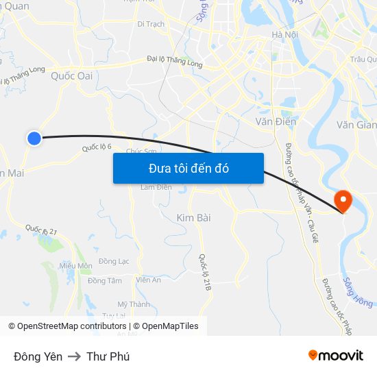 Đông Yên to Thư Phú map