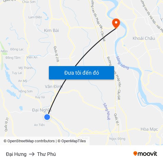 Đại Hưng to Thư Phú map