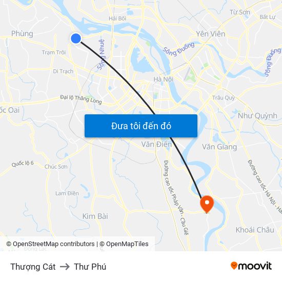 Thượng Cát to Thư Phú map