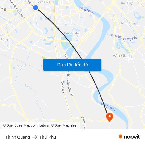 Thịnh Quang to Thư Phú map
