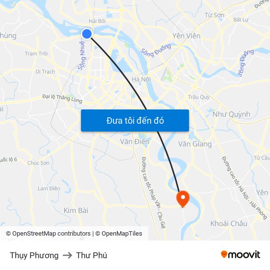 Thụy Phương to Thư Phú map