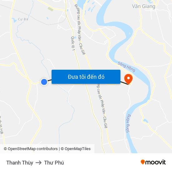 Thanh Thùy to Thư Phú map