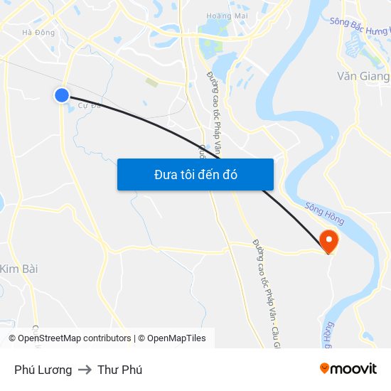 Phú Lương to Thư Phú map