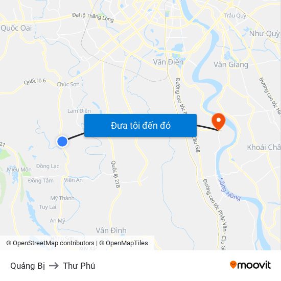 Quảng Bị to Thư Phú map