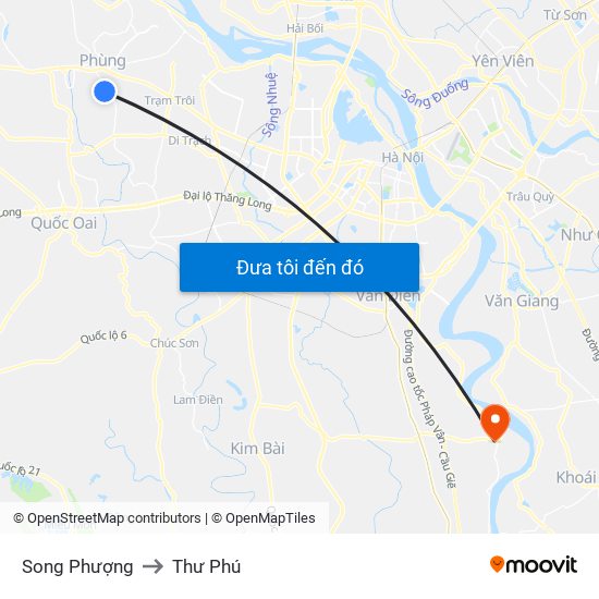 Song Phượng to Thư Phú map