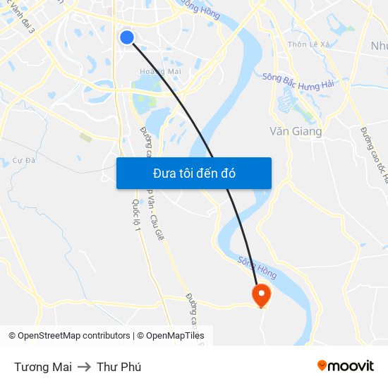 Tương Mai to Thư Phú map