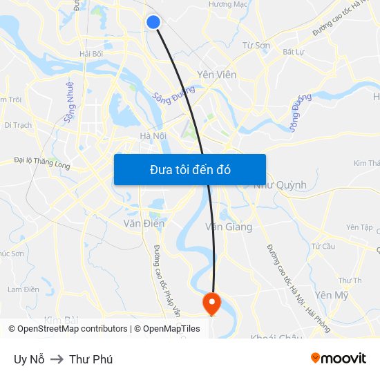Uy Nỗ to Thư Phú map