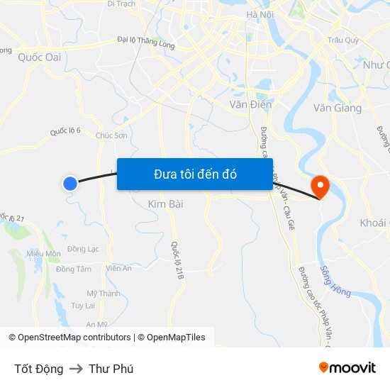 Tốt Động to Thư Phú map