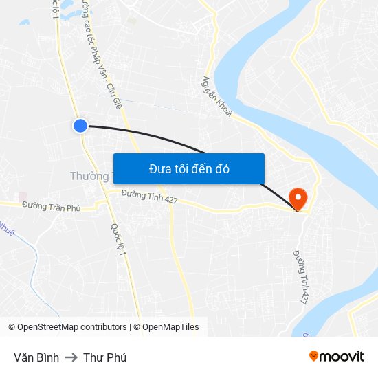 Văn Bình to Thư Phú map