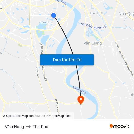 Vĩnh Hưng to Thư Phú map