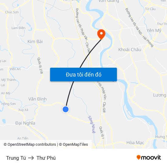 Trung Tú to Thư Phú map