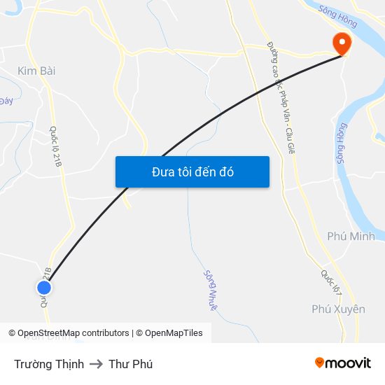 Trường Thịnh to Thư Phú map