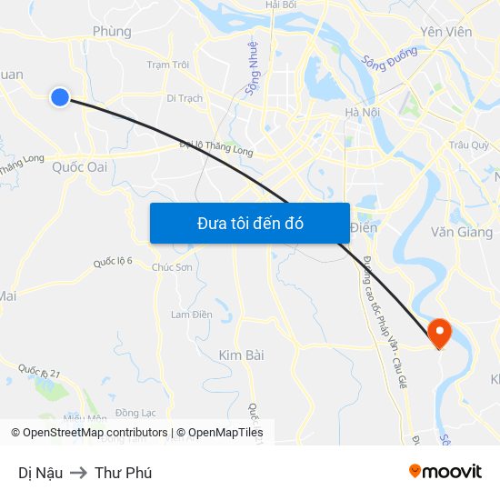 Dị Nậu to Thư Phú map