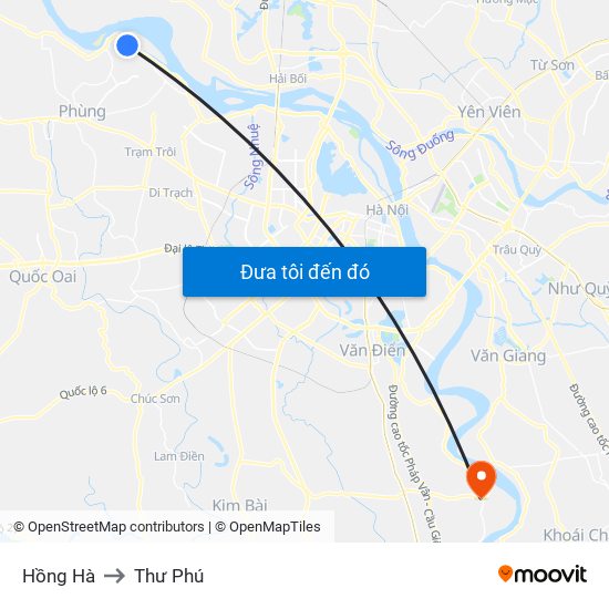 Hồng Hà to Thư Phú map