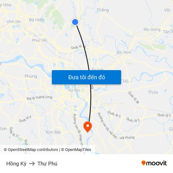 Hồng Kỳ to Thư Phú map