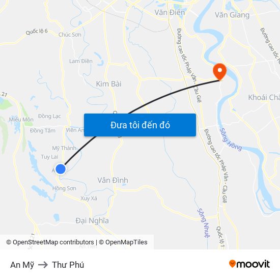 An Mỹ to Thư Phú map