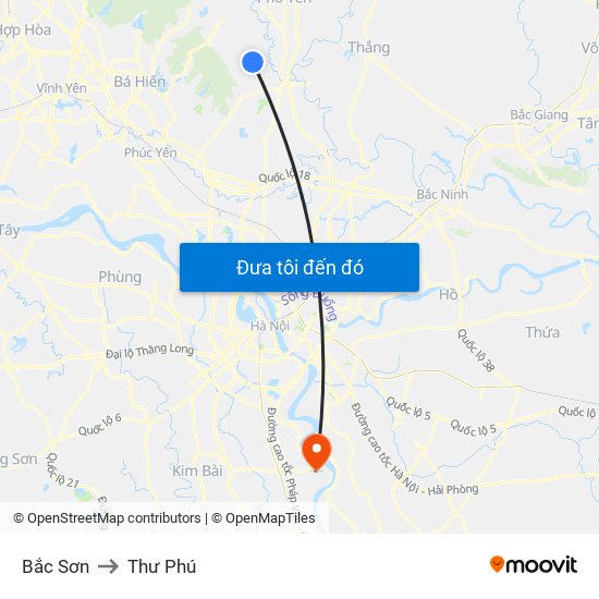 Bắc Sơn to Thư Phú map