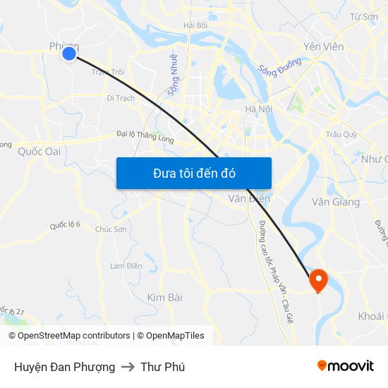 Huyện Đan Phượng to Thư Phú map