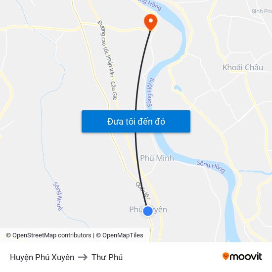 Huyện Phú Xuyên to Thư Phú map