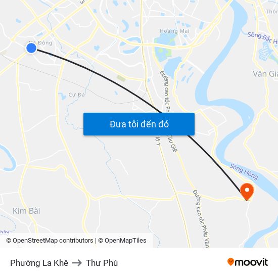 Phường La Khê to Thư Phú map