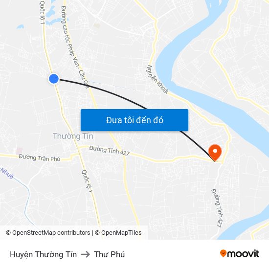 Huyện Thường Tín to Thư Phú map