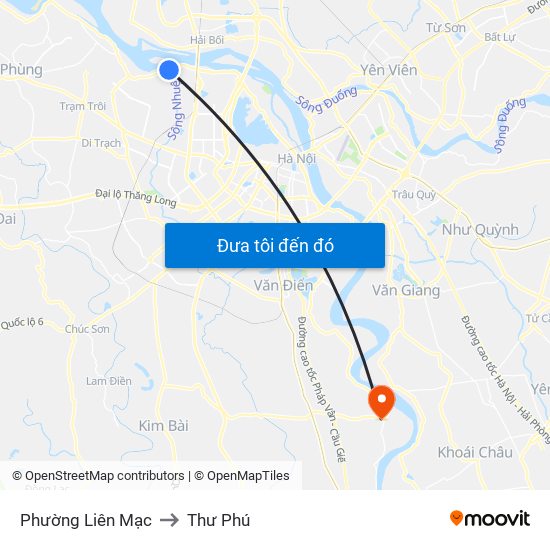 Phường Liên Mạc to Thư Phú map