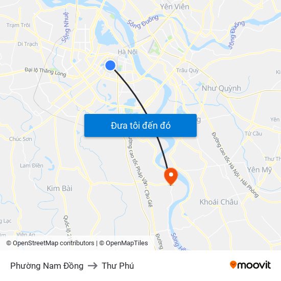 Phường Nam Đồng to Thư Phú map