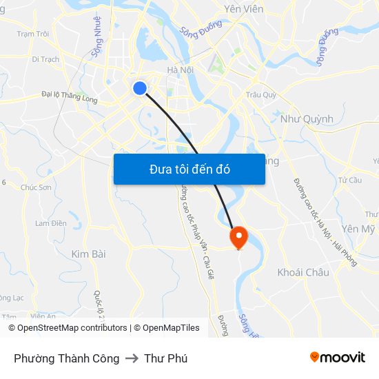 Phường Thành Công to Thư Phú map