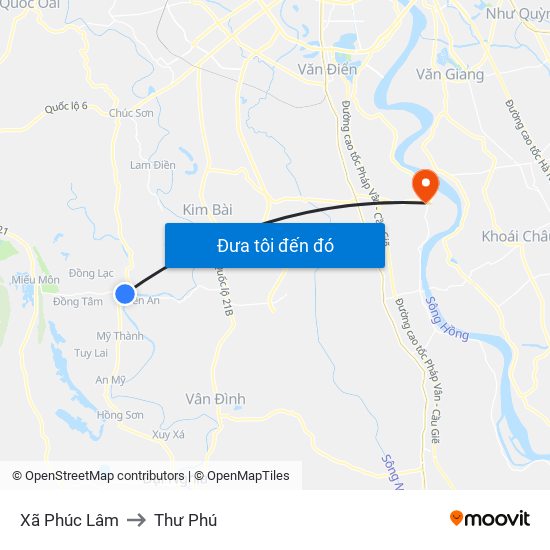 Xã Phúc Lâm to Thư Phú map