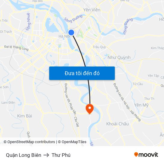 Quận Long Biên to Thư Phú map