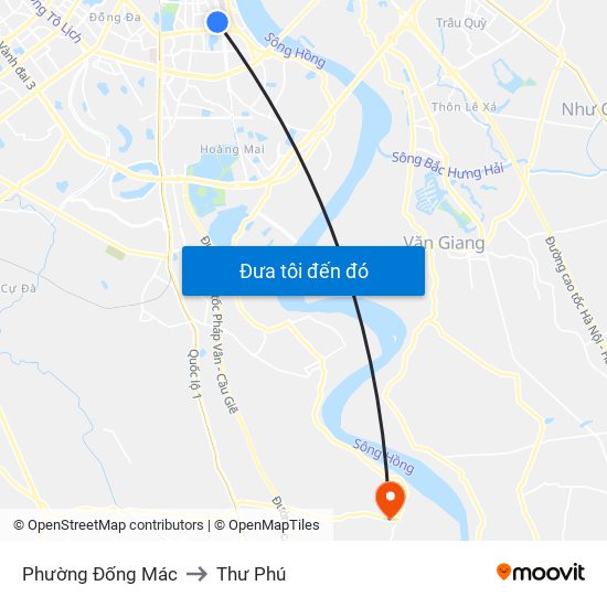 Phường Đống Mác to Thư Phú map