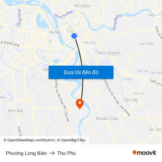 Phường Long Biên to Thư Phú map