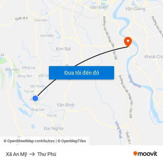 Xã An Mỹ to Thư Phú map