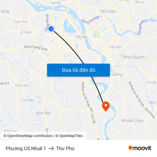 Phường Cổ Nhuế 1 to Thư Phú map