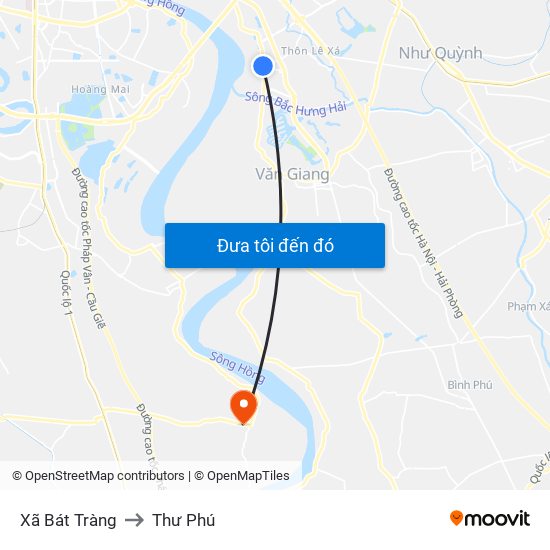 Xã Bát Tràng to Thư Phú map