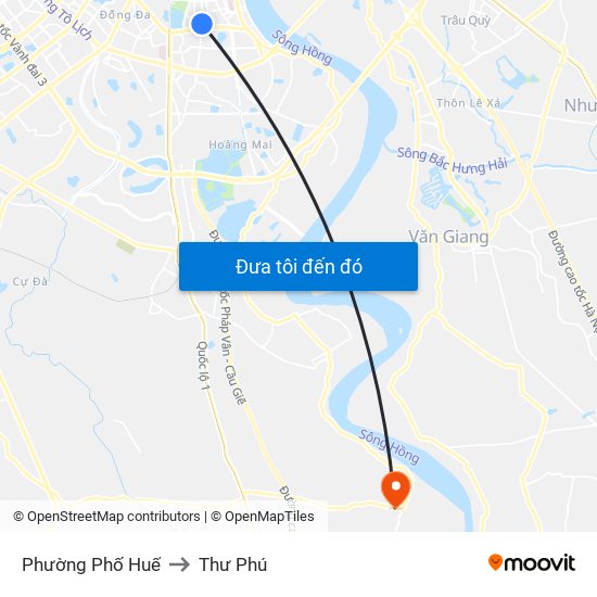 Phường Phố Huế to Thư Phú map