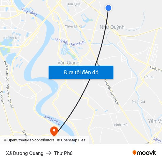 Xã Dương Quang to Thư Phú map