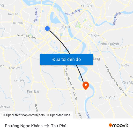 Phường Ngọc Khánh to Thư Phú map