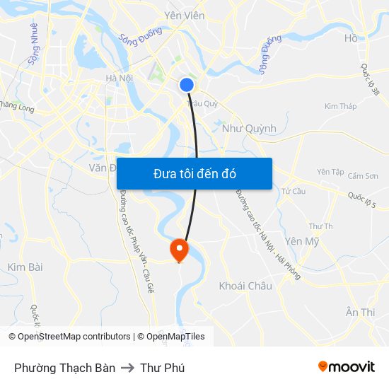 Phường Thạch Bàn to Thư Phú map